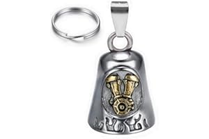 CUSTOMprivé Clochette moto Porte Bonheur motard biker triker moteur harley V-Twin Gold. étui cadeau velours. guardian bell homme femme gremlin bravo
