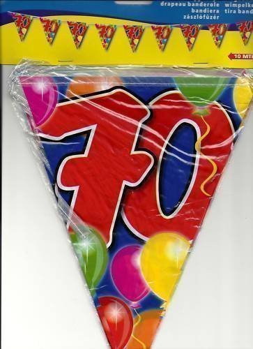 1 WIMPELKETTE L: 10 m 70.Geburtstag GIRLANDEN PARTY DEKO
