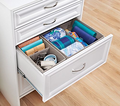 mDesign Unterwäsche Aufbewahrung – der ideale Sortierkasten zur BH Aufbewahrung oder zur Ablage von Unterhosen – zweier Set mit vier Fächern – atmungsaktives Material - 2