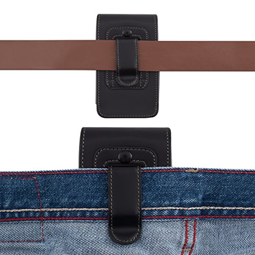 kwmobile GÃ¼rteltasche HÃ¼lle fÃ¼r Smartphones mit GÃ¼rtelclip - Kunstleder GÃ¼rtel Case mit GÃ¼rtelschlaufe in Schwarz InnenmaÃŸe: ca. 13,5 x 6,9 cm