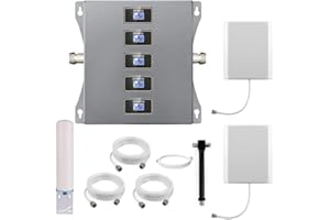 KKBSTR Amplificador 4G Amplificador Señal Movil, 5 Bandas B1/B3/B7/B8/B20, Dos Antenas Interiores