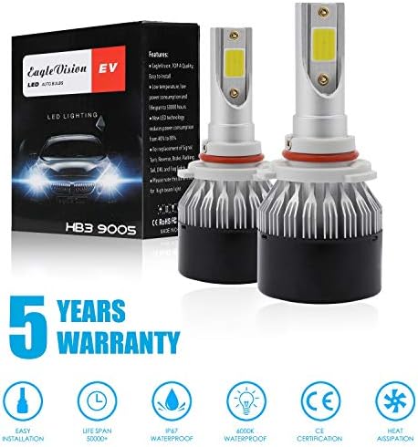 DUCKTOYS Headlight Bulbs modification lamp,2pcs Conversion Kit Car Motorcycle Front Light Bulbs Off-road 6500k floodlight or spotlight Light Road High Beam,B3/9005
