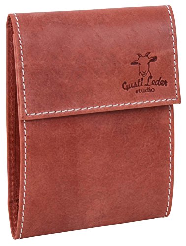 Preisvergleich Produktbild Gusti Leder studio Scheckbuchhülle Scheckbuch Halter Scheck Lederetui Kartenetui Kartenhülle Hülle Scheckkarten-Etui Business Ausweishülle Kreditkarteetui Scheinhülle Büffelleder Rot 2A128-22-10