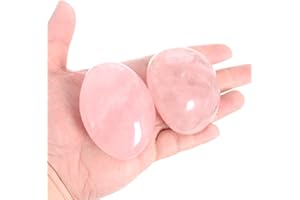 ORIENTREA Quartz Rose Pierre de paume-2 pièces Pierre de quartz rose, Pierres Thérapeutiques, pierre d'inquiétude, Paquet cadeau