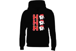 GIFT HUB Ho Ho Ho Christmas Mens Hoody Xmas Boys Pullover Party Christmas Jumper Funny Football Santa Novelty Unisex Gift Girls Kids Hoodie Top Printed Design