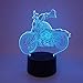 Produktbild LED Nachtlicht 3D Optisch Illusion Motorrad 7 Farben ändern Touch Switch Schreibtisch Lampen Smart Tischlampe mit USB Stromkabel für Kinder Geburtstag beste Geschenk Spielzeug Täuschung Lampe