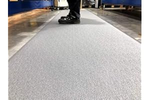 GLOBAL MATS SOFT STEP | Anti-Ermüdungsmatte | PROFI Basic-Arbeitsplatzmatte | 100% Vinylschaum | Texturiert 10mm hoch (90cm x 250cm, Grau)
