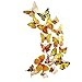 Produktbild alkyoneus 12 PCS 3D PVC Schmetterlinge DIY Schmetterling Wand Wandbild Aufkleber Art Aufkleber Home Decor gelb