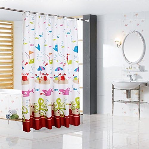 Shower curtains creative polyester thicken waterproof mould proof bathroom septum curtain-O