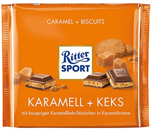 Preisvergleich Produktbild 10x Ritter Sport - Karamell + Keks - 250g