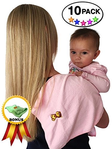 Burp Cloths + Burping Cloths + Burping Towels + Baby Cloths + Microfibre Towel + Microfibre Burping Cloths + Burp Rags + Burping Cloths Unisex + Gym Travel Hand Towel + Baby Burp Rags (Pink)