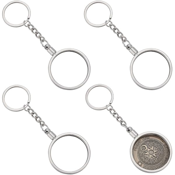 PATIKIL Monedero Llavero Redondo 30mm | Soporte Metal Para Monedas Medallón | Cubierta Protectora Cierre A Presión | Color Dorado