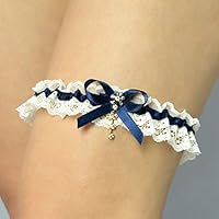 Strumpfband elfenbein blue Hochzeit Braut Brautkleid Unterwaesche