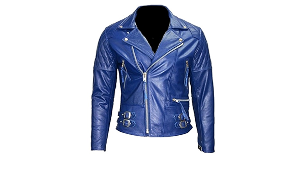 electric blue biker jacket