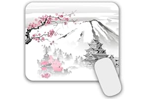 AOKSUNOVA Alfombrilla de ratón japonesa con diseño de alfombrilla de ratón de oficina, diseño pequeño, 240 x 200 mm