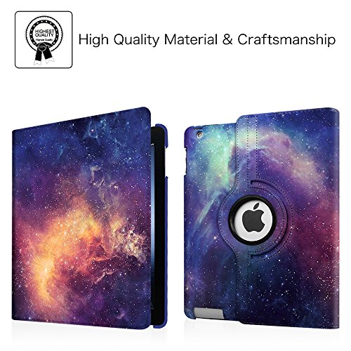 Fintie iPad 2/iPad 3/iPad 4 Hülle – 360 Grad rotierende Schutzhülle mit Standfunktion Smart Cover Case Tasche Etui mit Auto Schlaf / Wach Funktion für Apple iPad 2,iPad 3 & iPad 4th Generation mit Retina Display, Die Galaxie - 2