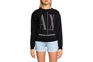 Armani Exchange Studded Icon Maglia di Tuta, Donna, Nero, M