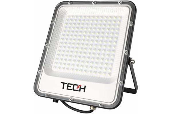 TECH Projecteur LED Extérieur 100W, IP66 Étanche, 4000K Lumière Neutre, Angle 120°, Éclairage Puissant pour Jardin, Cour, Garage, Sécurité, Installation Murale