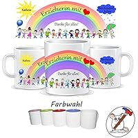 Tasse für die Erzieherin mit Herz / Danke für alles / Personalisierbar mit dem Namen des Kindes, der Gruppe und der Erzieherin / GESCHENKIDEE ERZIEHER/IN