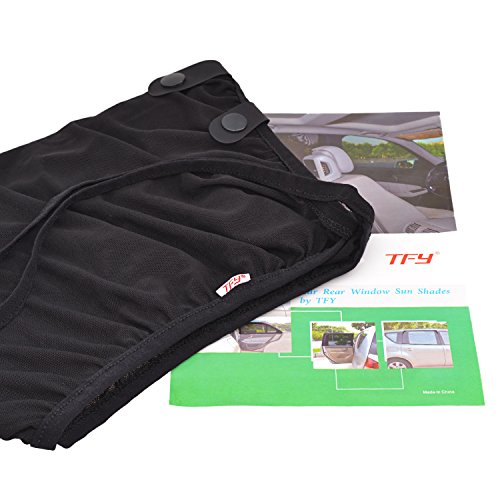 TFY Universal Baby-Sonnenblende für das Autoseitenfenster – schützt ihre Kinder vor Sonnenbrand – einlagiges Design -maximale Sicht – passt auf die meisten Autos, Jeep, Ford, Chevrolet, Buick, Audi, BMW, Honda, Mazda, Nissan und andere – 2 Stück (rechteckig Fenster) - 6