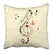 Produktbild Throw Pillow Covers Print Black Music Musical with Treble Clef White Pop Note Festival Instrument Song Jazz Vintage Polyester 18 X 18 inch Square Hidden Zipper Decorative Pillowcase