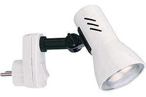Briloner Lampe à prise Leuchten, spot E14, lampe de lecture 25 W, rotative et pivotante, blanc, métal, 25 W, 230 V, hauteur 10,5 cm