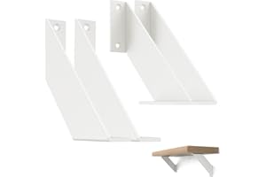 Chas Bete Regalhalterung Weiß 20cm, Starke Regalträger Metall, Regalhalter Schwerlast für Wand Regalwinkel 4 Stück