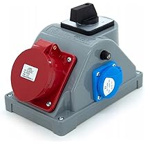 ELS Elektrotechnika Combi wandcontactdoos CEE 32A 5P met 1x Schuko 230V & schakelaar 0-1 in één behuizing. Stroomverdeler tuinverdeler voor buitengebied & bouwplaats, werkplaatsen en fabrieken, IP44 ELS Elektrotechnika Combi wandcontactdoos CEE 32A 5P met 1x Schuko 230V & schakelaar 0-1 in één behuizing. Stroomverdeler tuinverdeler voor buitengebied & bouwplaats, werkplaatsen en fabrieken, IP44