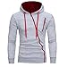 Produktbild Kapuzenpullover Sannysis Mode Herren Langarm Baumwolle Sweatshirt Kapuzenpulli Tops Basic Jacke Taschen Mantel Reißverschluss Outwear (L, Grau)