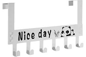 KAXIMON Over The Door Hanger with 6 Hooks, Over Door Coat Hooks for Hanging Coat, Towel, Bag, Robe - Hangers Hooks Ideal for Bedroom, Bathroom, Wardrobe