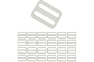 JYC CREATIVE 24 backpack buckles, choose size and colour, plastic buckles, polypropylene brooch, closure and washer, closure for bags, (24 x 25 mm, transparent washer)