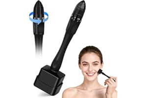 ALIIP Derma Stamp Ajustable, 0-3 mm Microneedling Dermapen Profesional, Herramientas de 100 Pines Microagujas Hombres y Mujeres, Derma Roller para Cabello, Barba y Cuidado Facial (Negro)