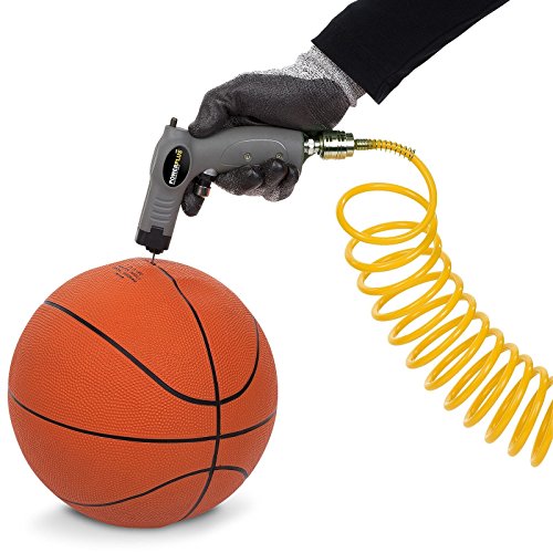 Powerplus Druckluftpistole Kompressorzubehör inkl. Schlauch Manometer 6 Aufsätze - 5