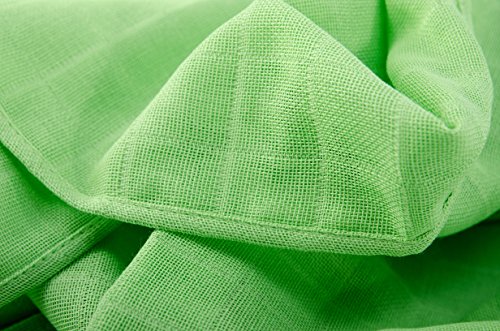 Mulltücher / Mullwindeln / Spucktücher, 5 Stück, 70 x 70 cm – grün bunt, doppelt gewebt, verstärkter Rand, Öko-Tex Standard 100, Maschinenwäsche bis 60° C - 4