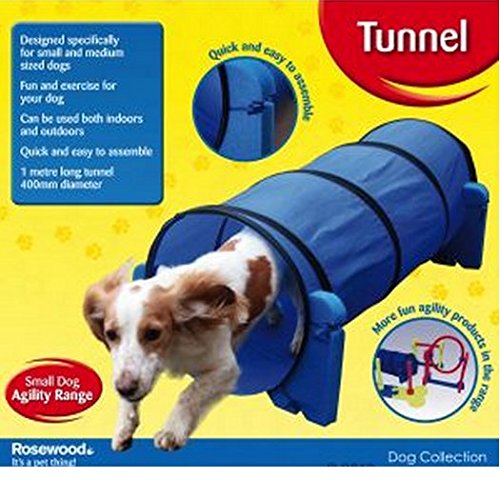 Small-Dog-Agility-Tunnel-Made-From-Nylon-And-Rests-On-Rigid-Foam-Board-Supports-Easy-To-Assemble-And-No-Tools-Are-Needed-Great-For-Small-Dogs-And-Puppies
