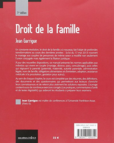 Book's Cover of Droit de la famille - 1ère édition: HyperCours