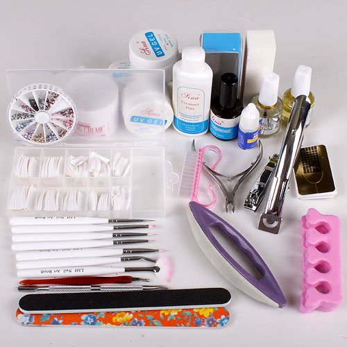 UK Stock Nail Art Care Starter Kit Acrylic Nail Polishing cuboids Set Tool Kid