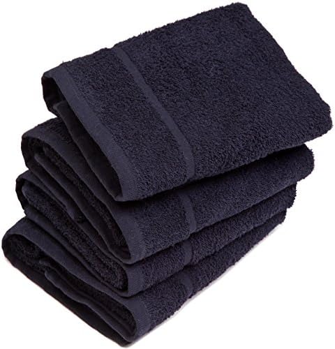 6 x Black Luxury Hair/Hand Towels (Chlorine Resistant) 50 x 85cm 400GSM