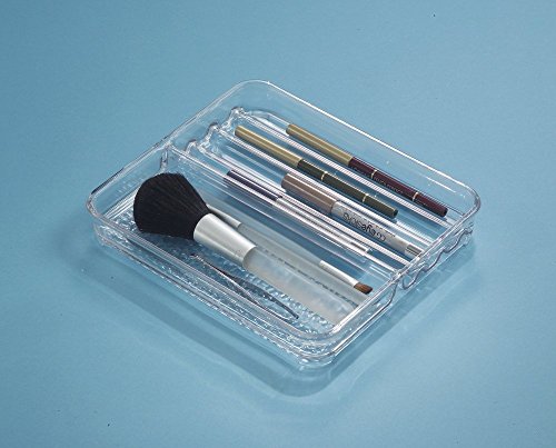 mDesign Kosmetik-Organizer Ablage für Waschtisch/Schrank für Makeup-Pinsel, Eyeliner, Pflegeprodukte – Durchsichtig - 5
