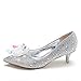 Produktbild MUYII Damen Cinderella Crystal High Heels Braut Strass Hochzeit Schuhe,Silver-5.5CM-33