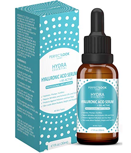 Hyaluronic Acid Serum for Face with B5 - HYDRA ESSENTIAL by Perfect Look London. Professional Anti Ageing & Anti Wrinkle, Will Moisturize your Skin while Filling In Fine Lines & Remove Signs of Ageing