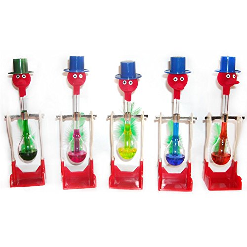 DSstyles Creative Non-Stop Liquid Bicchiere Lucky Uccello Divertente Anatra Bere Acqua Gioco da scrivania Moto perpetuo 5pcs One of Each Color