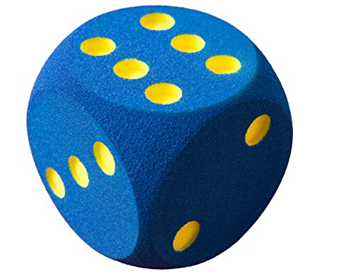 VOLLEY Dé, mousse, 16x16x16 cm, bleu