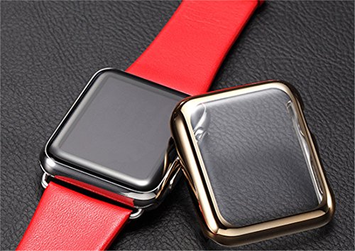 Interesting® Ultra-Slim Electroplate Metall Hard Case Cover für iWatch Apple Uhr (Gold 42mm) - 3