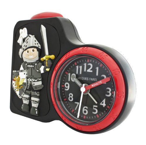 JACQUES FAREL ACB714KN-G Ritter Wecker Junge Kinderwecker Kunststoff Analog Licht Alarm schwarz