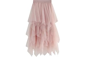 Geagodelia - F-47737 - Jupe d’été en tulle pour fille - Élégante, douce et volante - Arrive jusqu’aux genoux - Taille unique 36/38/40