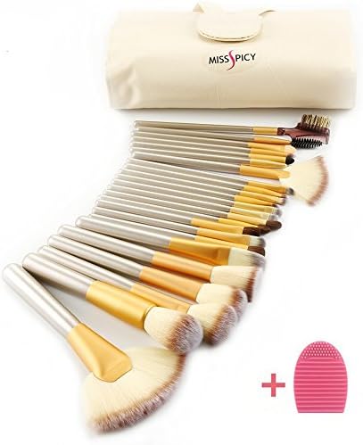 Makeup Brushes, MissSpicy Professional 24 Pcs Make up Brush Set Kabuki Foundation Blending Blush Contour Concealer Eye Shadow Face Brush for Applying Liquid Powder Cream with Brush Egg