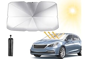 Hitopin Sonnenschutz Auto Frontscheibe, Auto Windschutzscheibe Sonnenschutz Regenschir, Faltbarer UV-Schutz Auto Sonnenschirm, für die Windschutzscheibe für die Meisten Autos