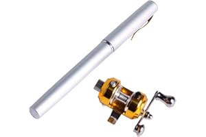 Andux Mini Canna da Pesca Notebook Lo Strumento Penna Pesca Carbon Rock Canna da Pesca Canna da Spinning in Acqua salata GBG-01