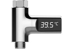 LHKJ 1 Pezzi Termometro per Rubinetto,Termometro da Doccia con Display a LED, Termometro per Doccia Ruotabile a 360 Gradi per Bambin